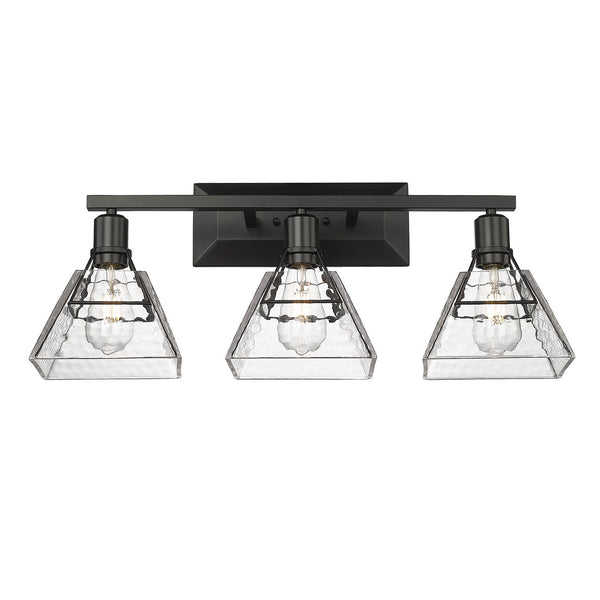 Golden - 3308-BA3 BLK-WTG - Three Light Bath Vanity - Kepler - Matte Black