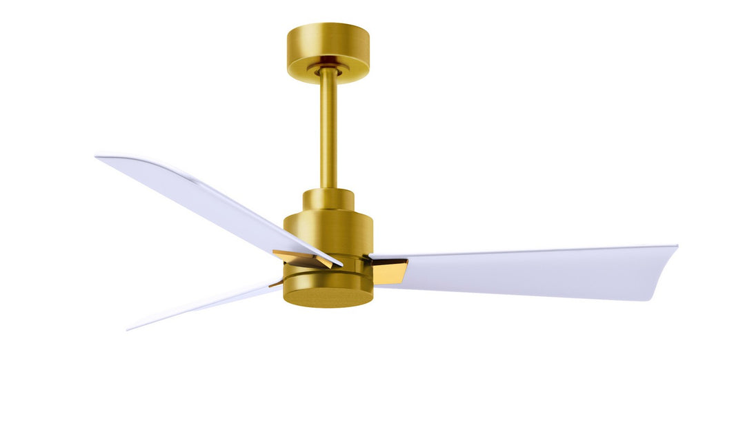 Matthews Fan Company - AK-BRBR-MWH-42 - 42"Ceiling Fan - Alessandra - Brushed Brass