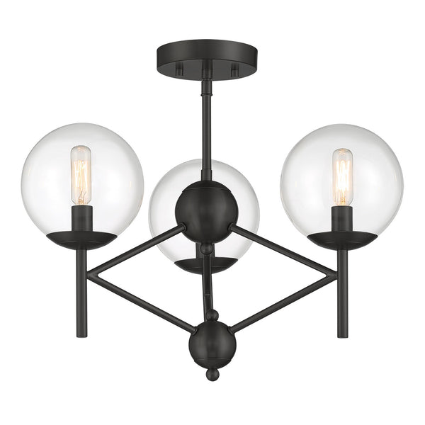 Minka-Lavery - 2799-66A - Three Light Semi Flush Mount - Auresa - Coal