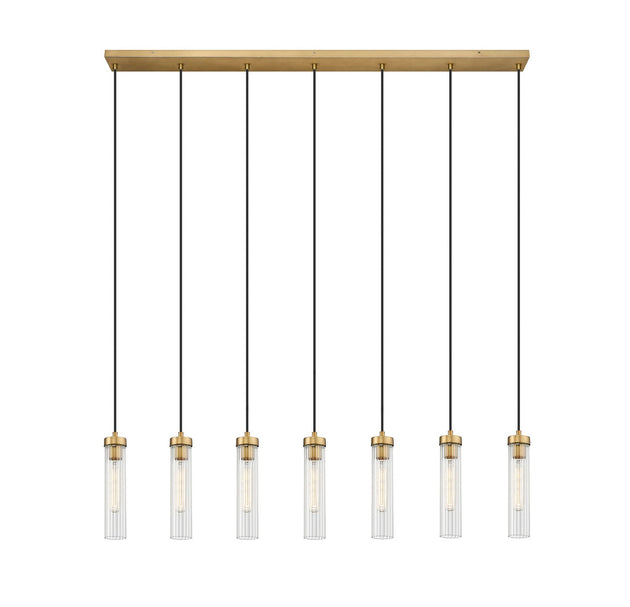 Z-Lite - 740P-7L-RB - Seven Light Linear Chandelier - Beau - Rubbed Brass