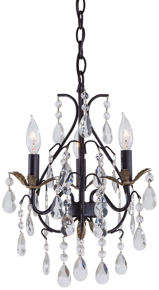 Minka-Lavery - 3122-301 - Three Light Mini Chandelier - Castlewood Walnutt W/ Silver Highlights