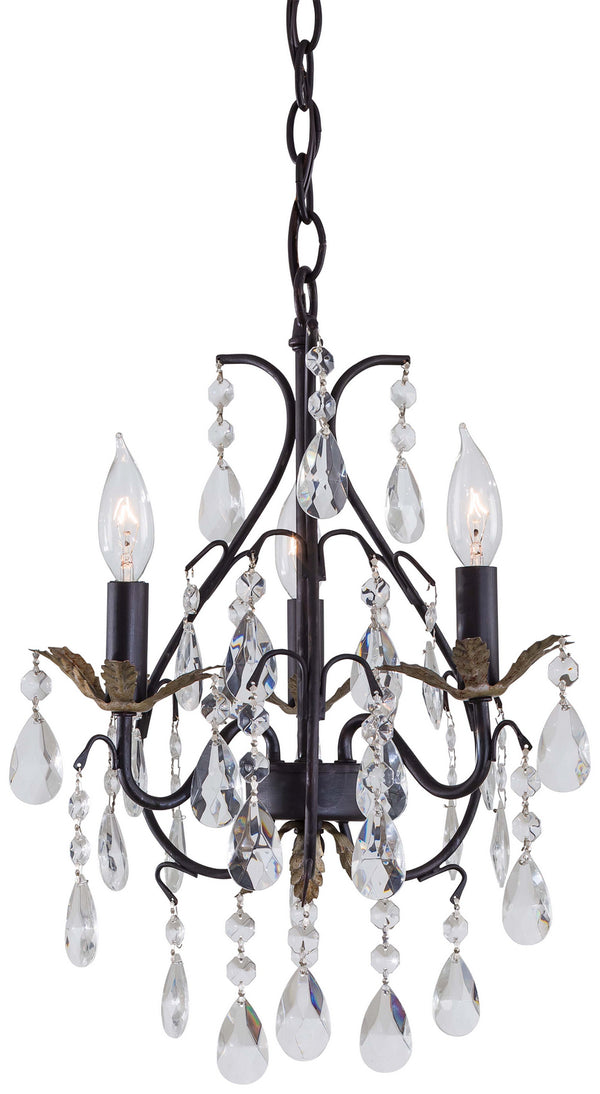 Minka-Lavery - 3122-301 - Three Light Mini Chandelier - Castlewood Walnutt W/ Silver Highlights