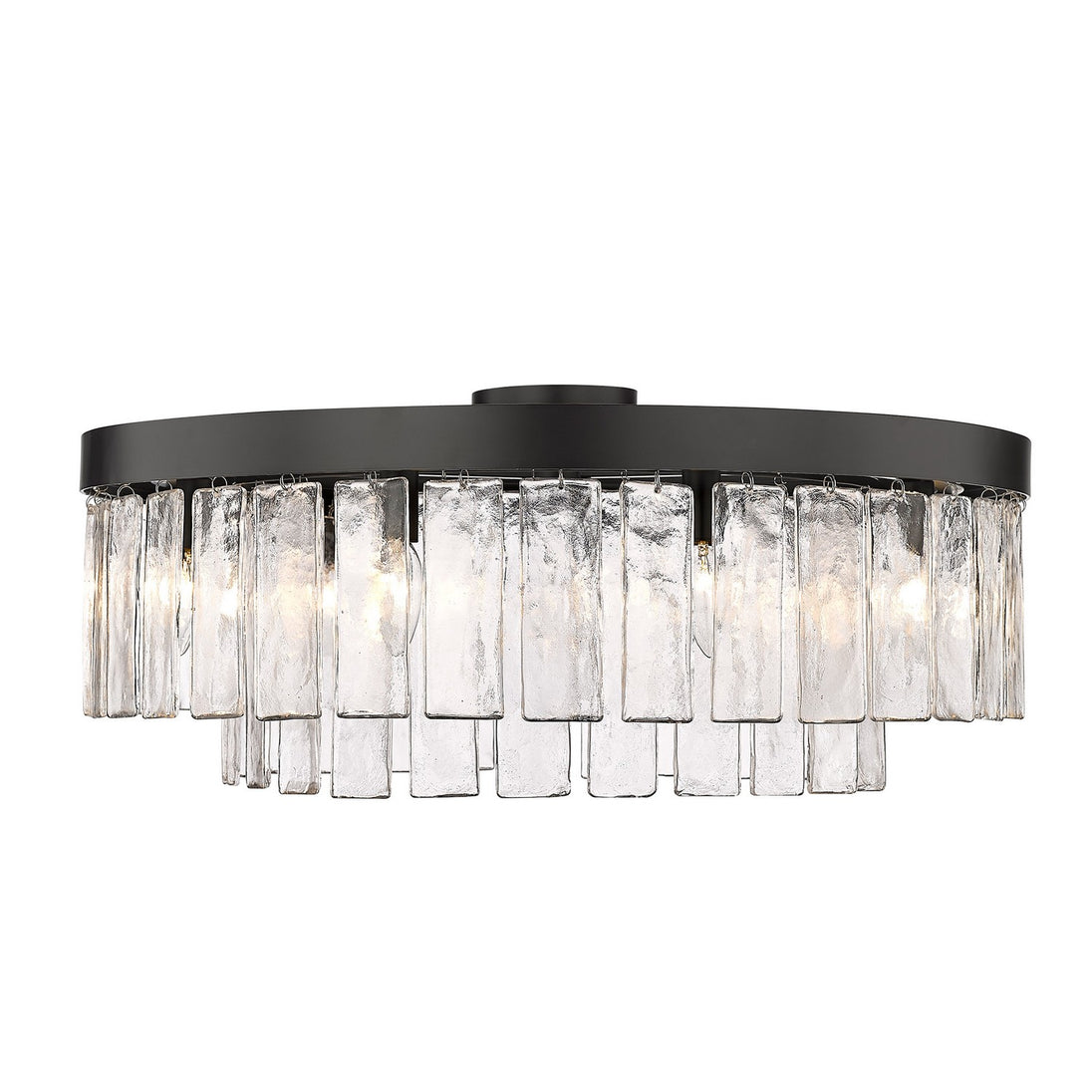 Golden - 1768-9SF BLK-HWG - Nine Light Semi-Flush Mount - Ciara BLK - Matte Black