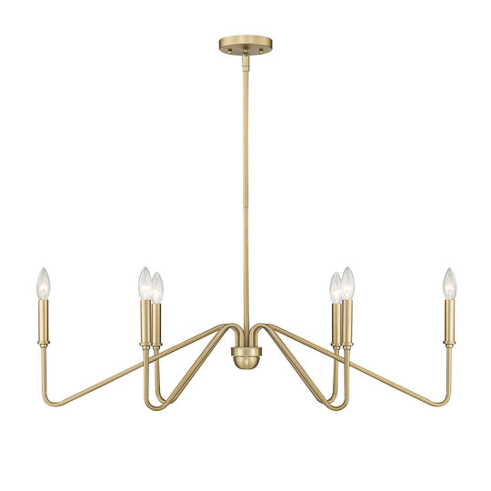 Golden - 3690-LP BCB - Six Light Linear Pendant - Kennedy BCB - Brushed Champagne Bronze