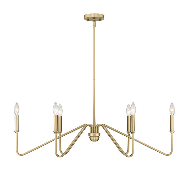 Golden - 3690-LP BCB - Six Light Linear Pendant - Kennedy BCB - Brushed Champagne Bronze