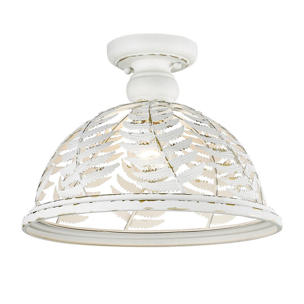 Golden - 7866-SF VDW - One Light Semi-Flush Mount - Annalin - Vintage Decor White