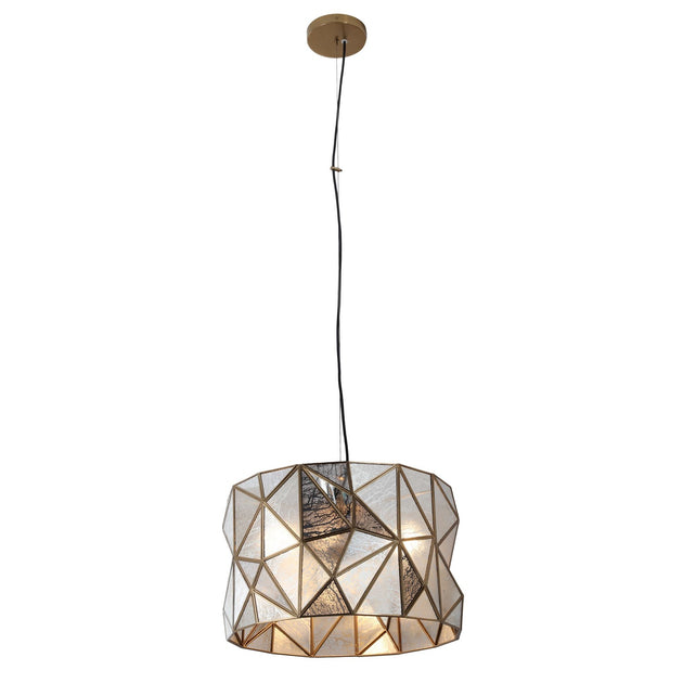 Metropolitan - N1693-863 - Three Light Pendant - Geo-Gem - Brass Antique