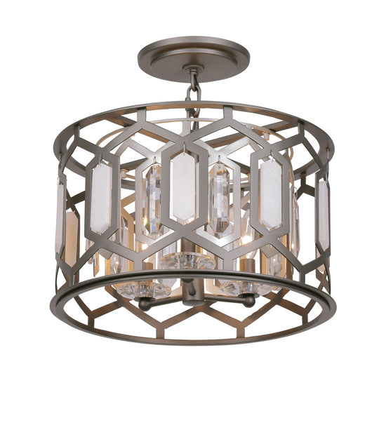 Minka-Lavery - 3585-795 - Three Light Semi Flush Mount - Hexly - Bronze & Sultry Silver