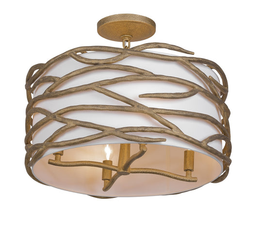 Minka-Lavery - 3715-788 - Four Light Semi Flush Mount - Branch Reality - Ashen Gold