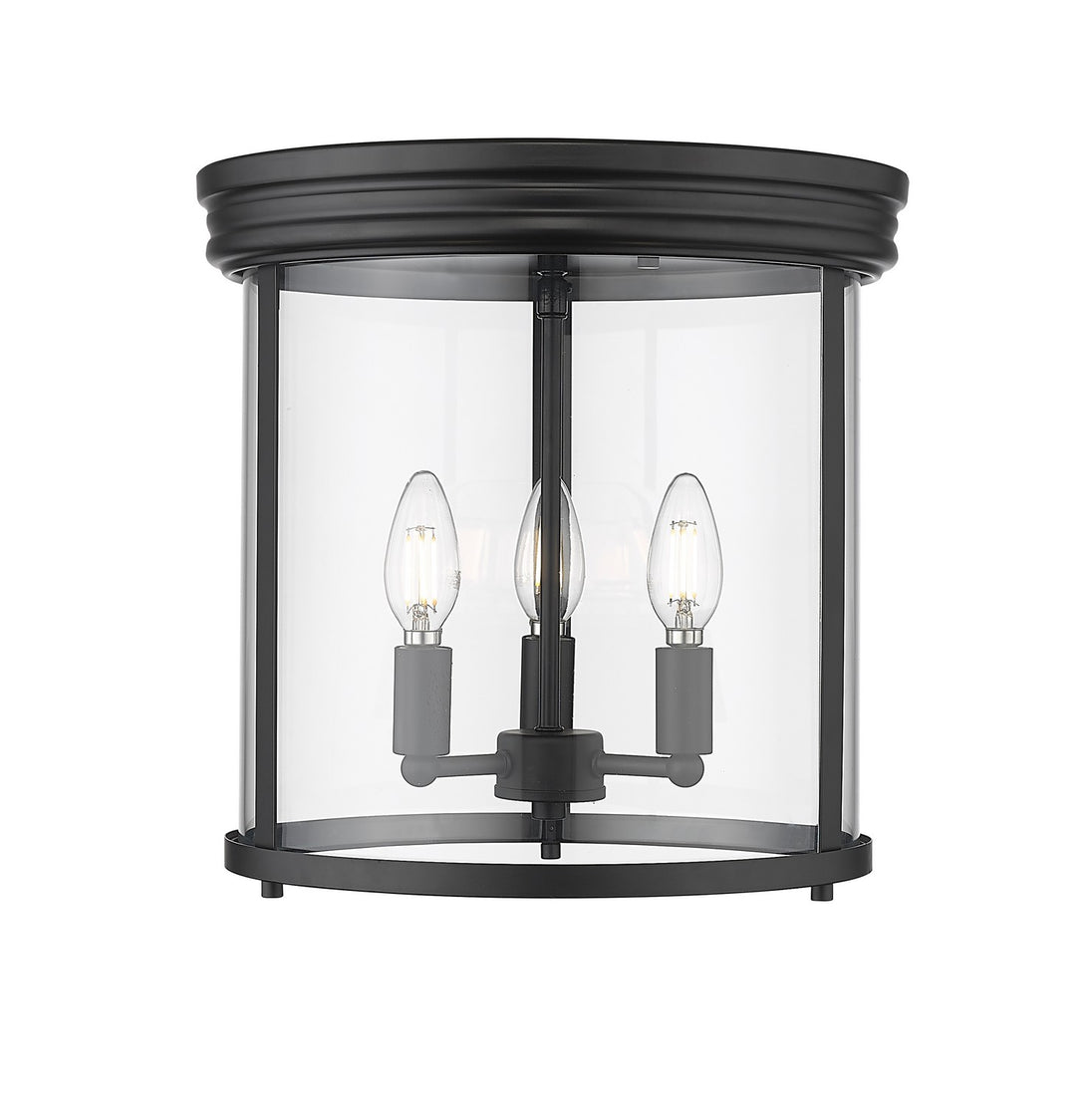 Z-Lite - 742F13-MB - Three Light Flush Mount - Thayer - Matte Black