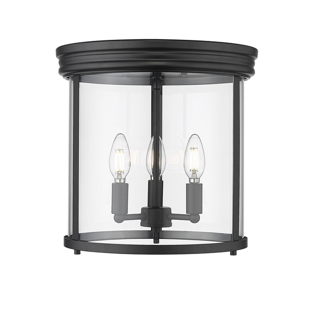 Z-Lite - 742F13-MB - Three Light Flush Mount - Thayer - Matte Black