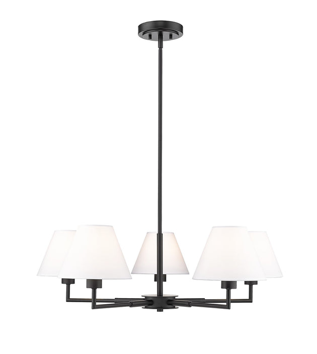 Z-Lite - 744-34R-MB - Five Light Chandelier - Leila - Matte Black