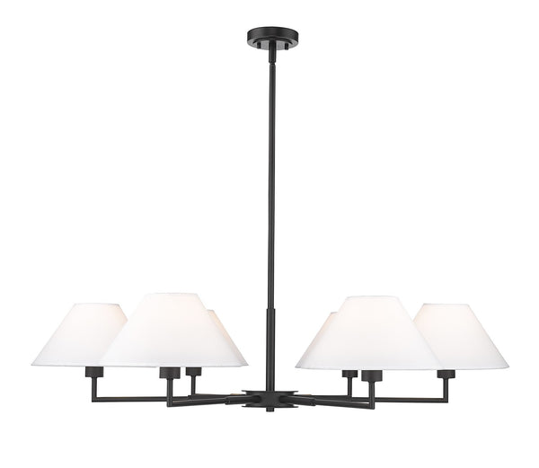 Z-Lite - 744-44R-MB - Six Light Chandelier - Leila - Matte Black