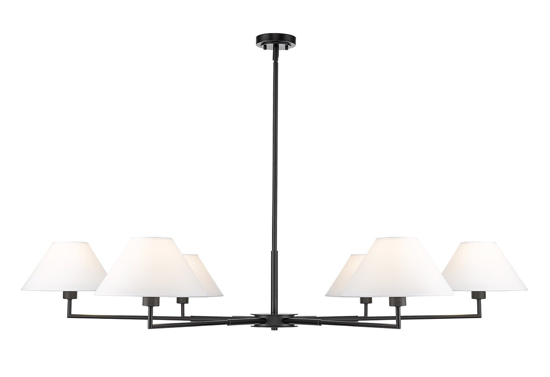 Z-Lite - 744-63R-MB - Six Light Chandelier - Leila - Matte Black