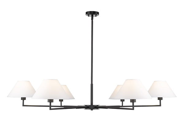 Z-Lite - 744-63R-MB - Six Light Chandelier - Leila - Matte Black