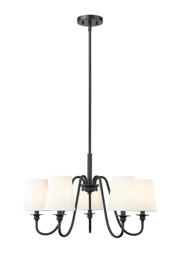 Z-Lite - 7509-5-26MB - Five Light Chandelier - Gianna - Matte Black