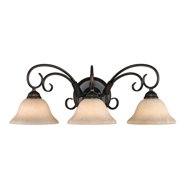 Golden - 8606-BA3 RBZ-TEA - Three Light Bath Vanity - Homestead RBZ - Rubbed Bronze