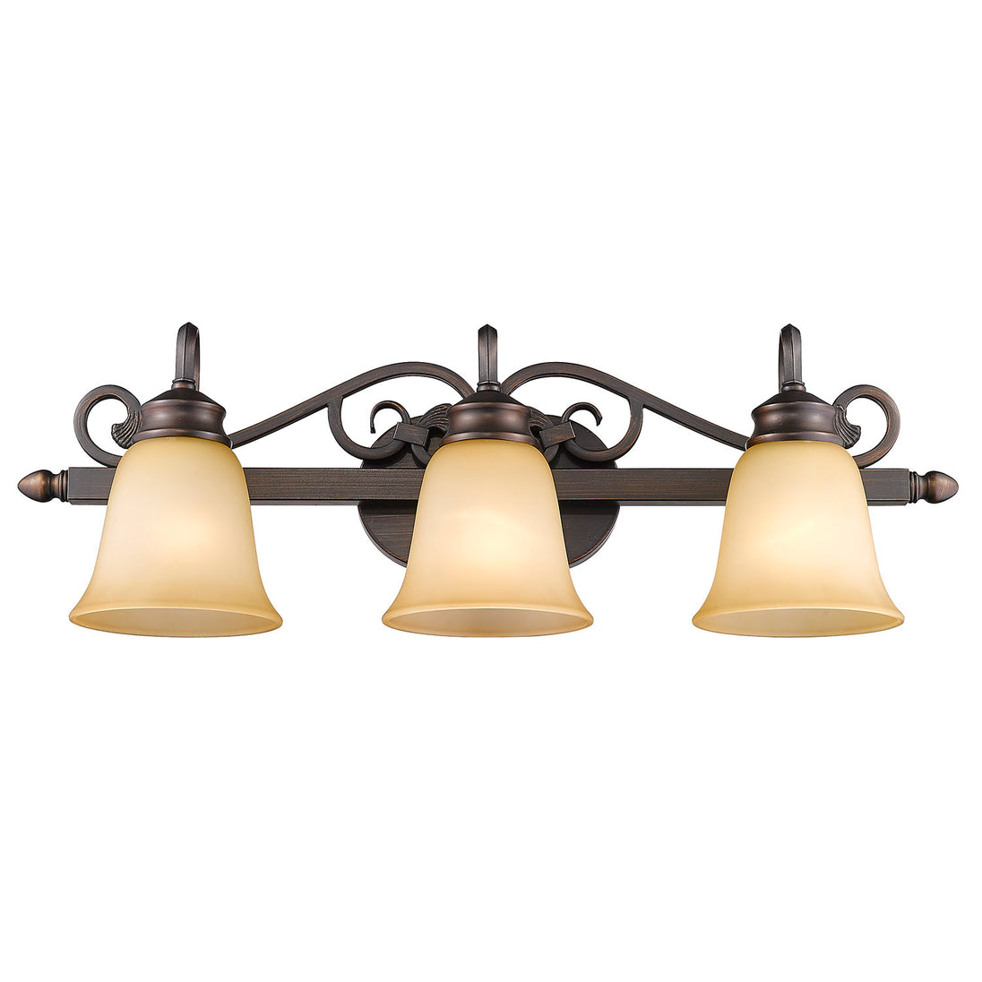 Golden - 4074-3 RBZ - Three Light Bath Vanity - Belle Meade - Rubbed Bronze