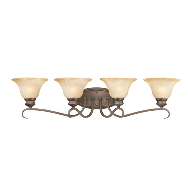 Golden - 6005-BA4 RBZ - Four Light Bath Vanity - Lancaster - Rubbed Bronze