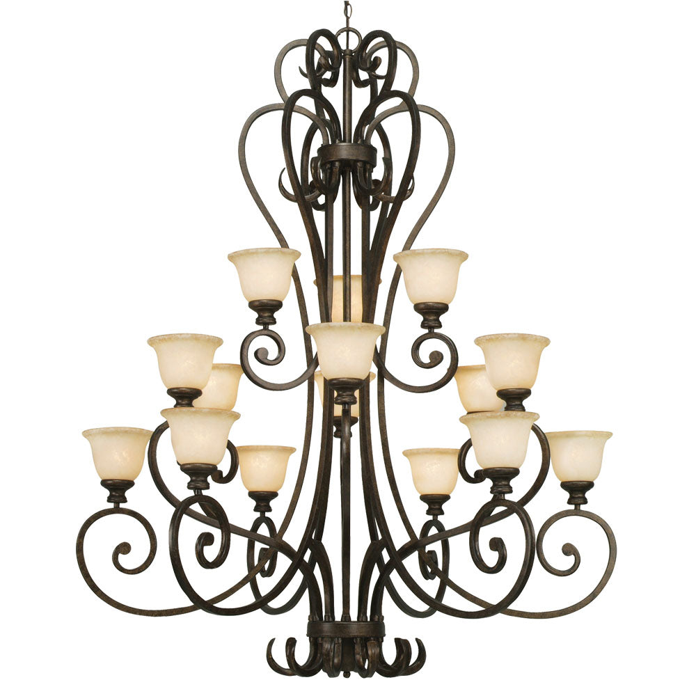 Golden - 8063-15L BUS - 15 Light Chandelier - Heartwood - Burnt Sienna