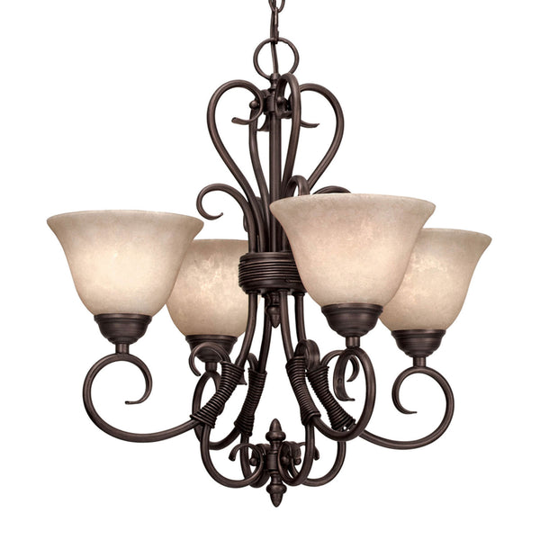 Golden - 8606-GM4 RBZ-TEA - Four Light Mini Chandelier - Homestead RBZ - Rubbed Bronze