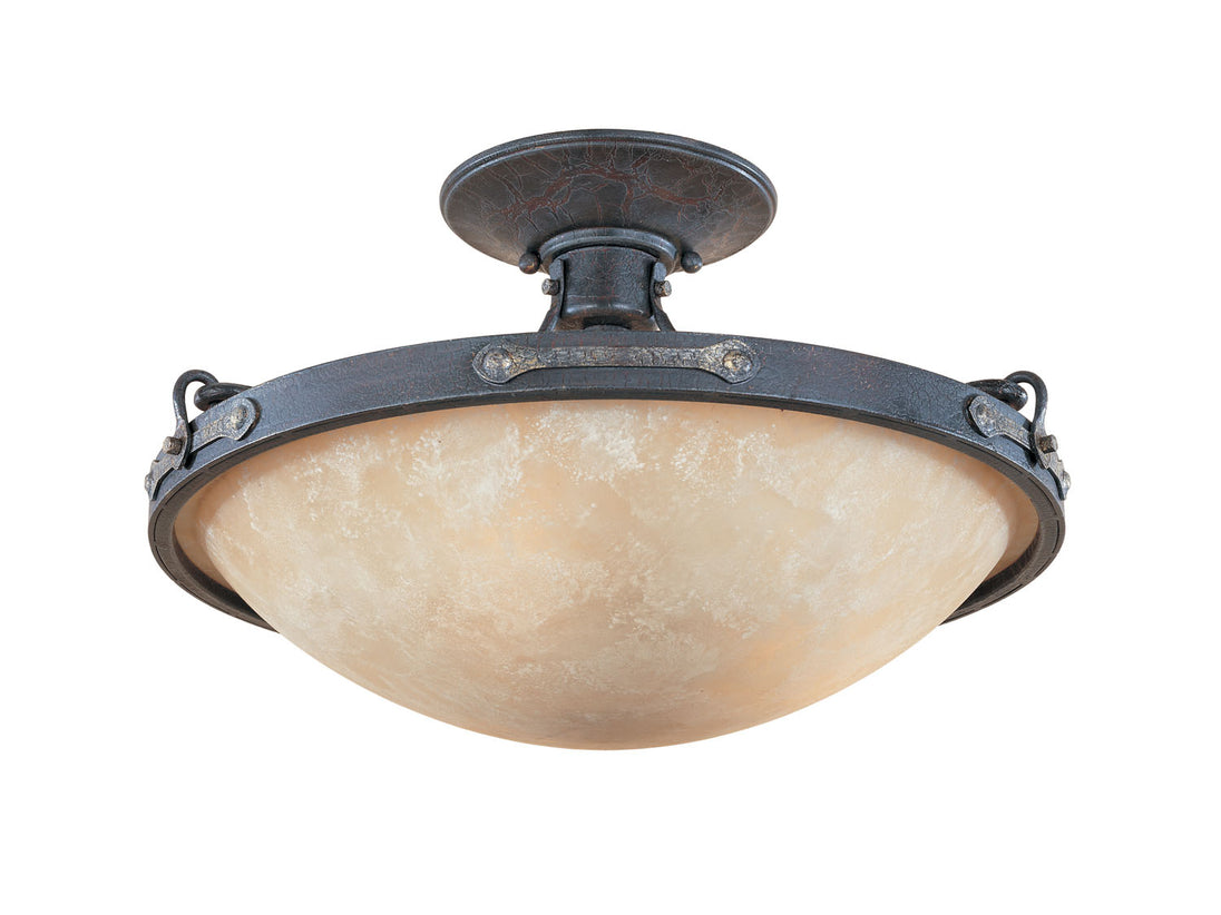 Designers Fountain - 97311-WSD - Three Light Semi-Flush Mount - Austin - Weathered Saddle