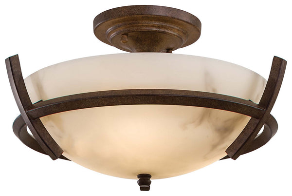 Minka-Lavery - 687-14 - Three Light Semi Flush Mount - Calavera - Nutmeg