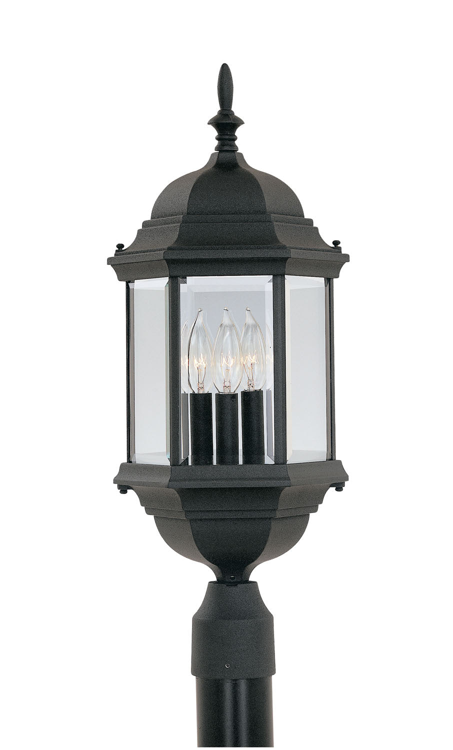 Designers Fountain - 2986-BK - Three Light Post Lantern - Devonshire - Black