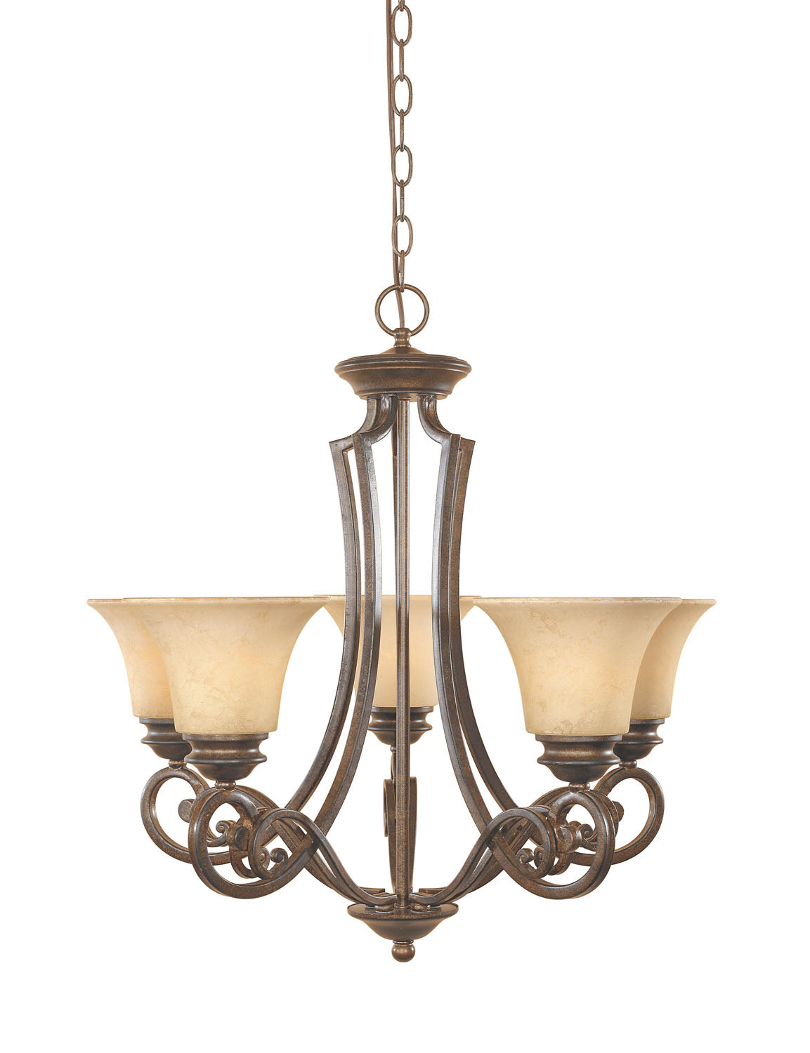 Designers Fountain Forged Sienna Five Light Up Lighting Chandelier - Thumbnail 3