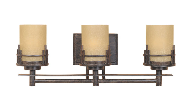 Designers Fountain - 82103-WM - Three Light Bath Bar - Mission Ridge - Warm Mahogany