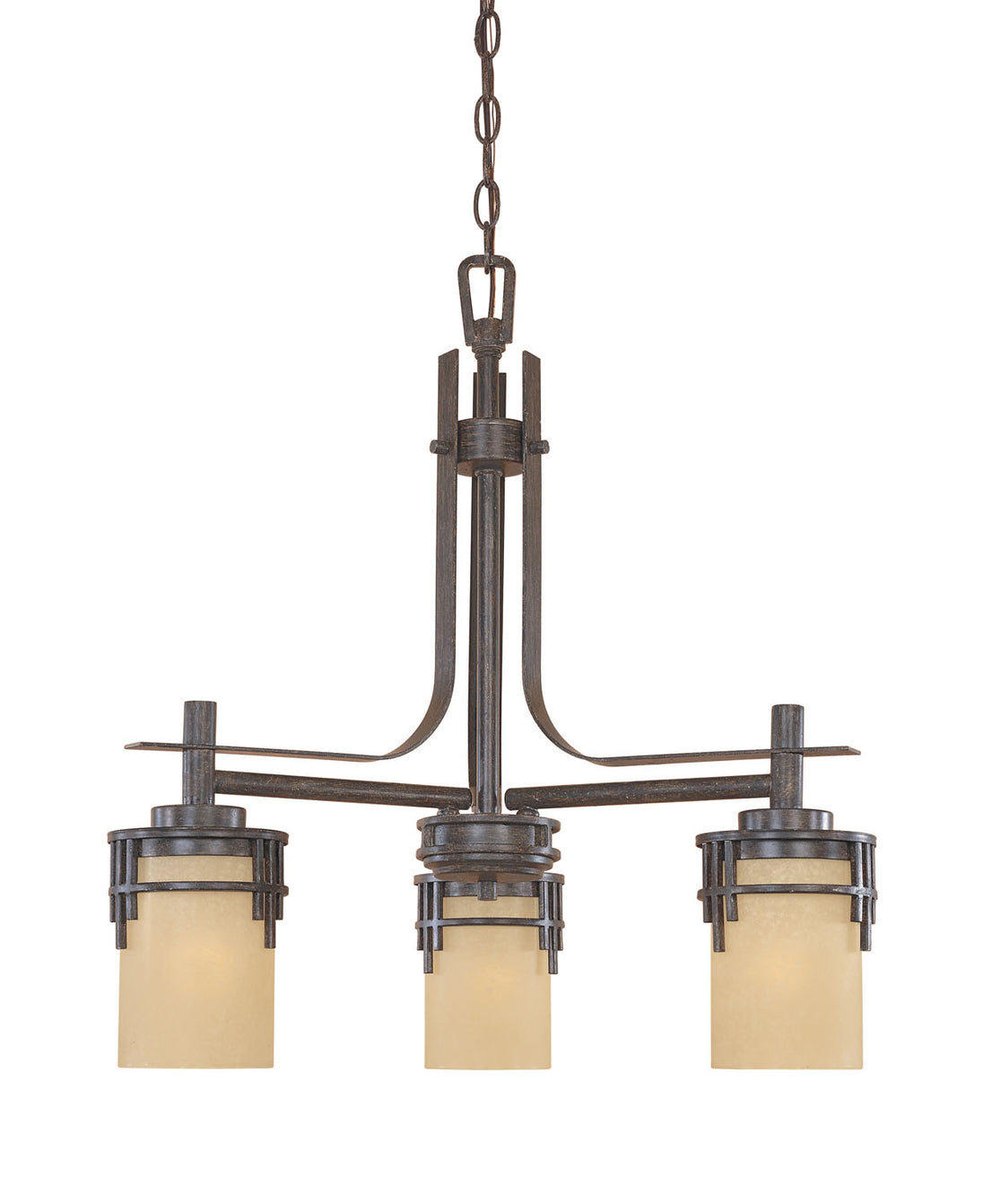 Designers Fountain - 82183-WM - Three Light Chandelier - Mission Ridge - Warm Mahogany