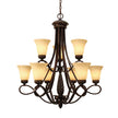 Golden - 8106-9 CDB - Nine Light Chandelier - Torbellino - Cordoban Bronze