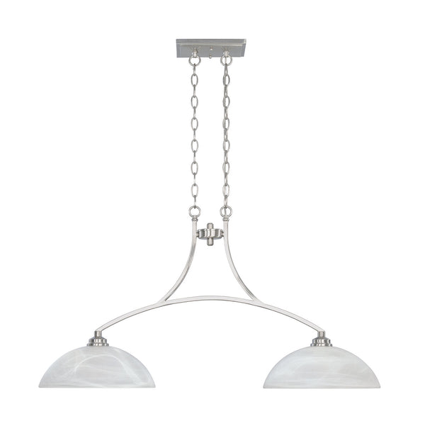 Designers Fountain - 82938-SP - Two Light Island Pendant - Tackwood - Satin Platinum