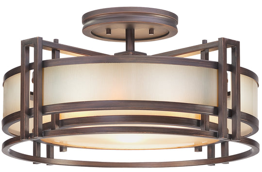 Metropolitan - N6964-1-267B - Three Light Semi Flush Mount - Underscore - Cimmaron Bronze