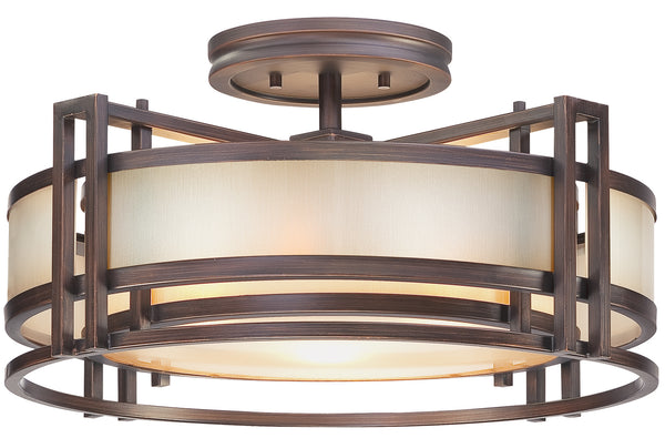 Metropolitan - N6964-1-267B - Three Light Semi Flush Mount - Underscore - Cimmaron Bronze