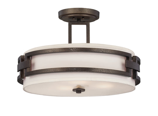 Designers Fountain - 83811-FBZ - Three Light Semi Flush Mount - Del Ray - Flemish Bronze