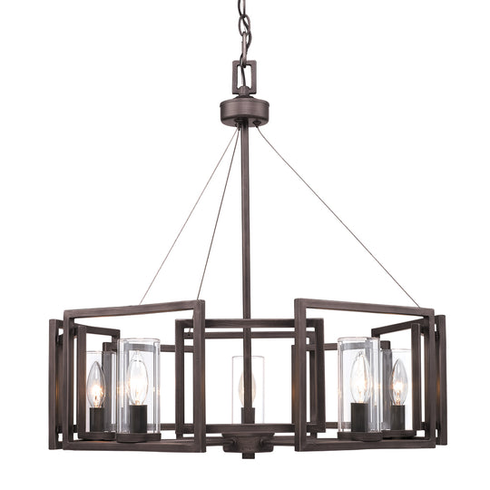 Golden - 6068-5 GMT - Five Light Chandelier - Marco - Gunmetal Bronze