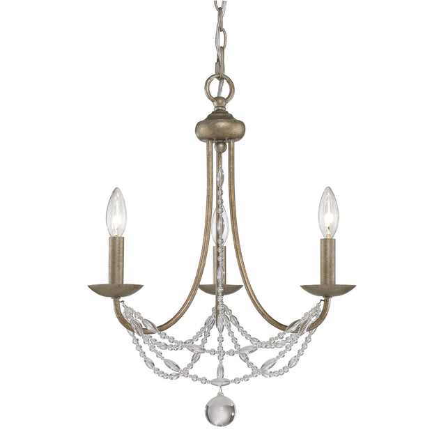 Golden - 7644-M3 GA - Three Light Mini Chandelier - Mirabella - Golden Aura