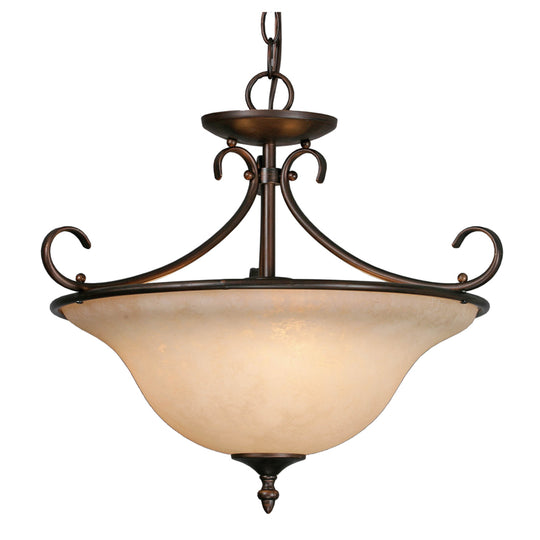 Golden - 8606-SF RBZ-TEA - Three Light Semi-Flush Mount - Homestead RBZ - Rubbed Bronze