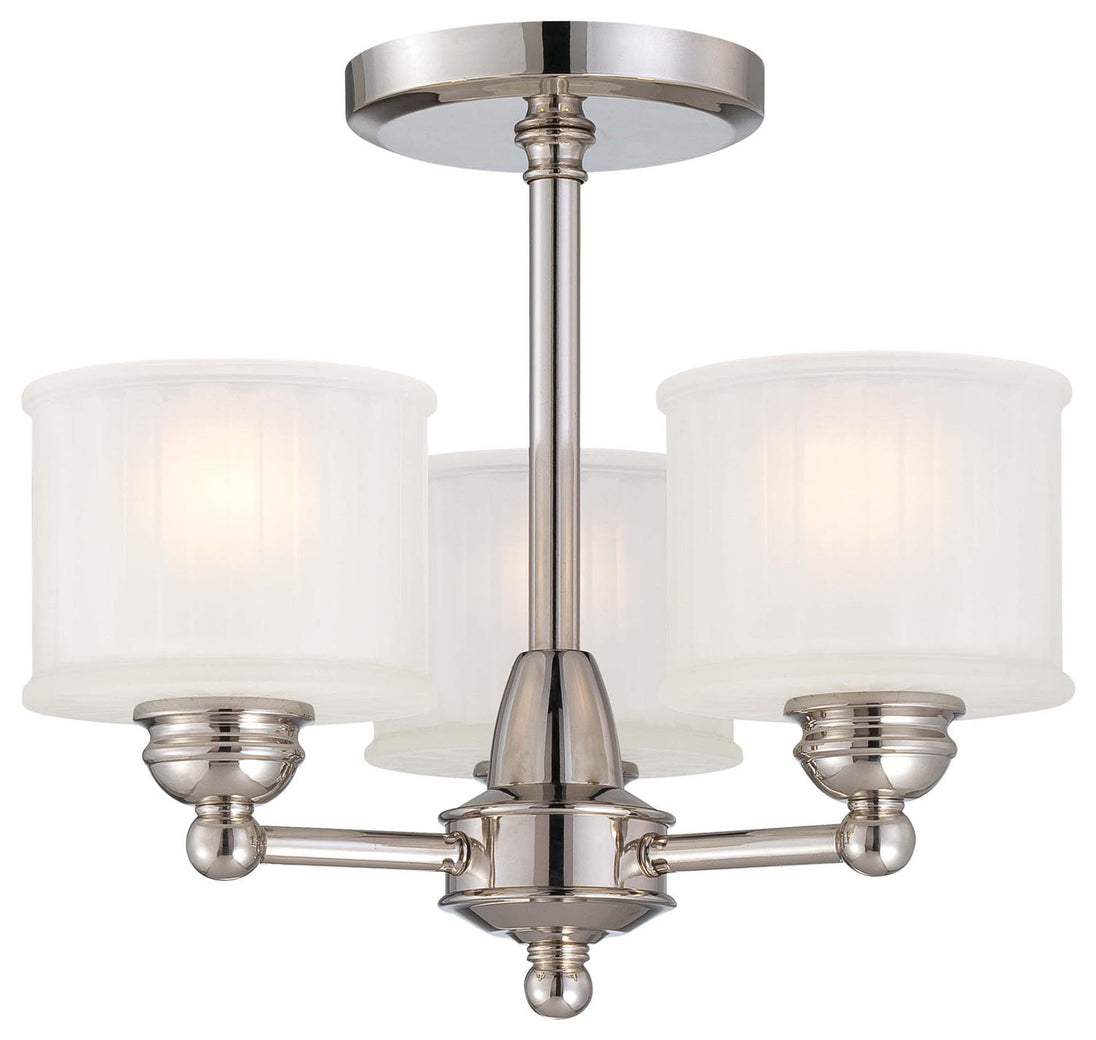 Minka-Lavery - 1738-613 - Three Light Semi Flush Mount - 1730 Series - Polished Nickel