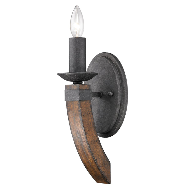 Golden - 1821-1W BI - One Light Wall Sconce - Madera BI - Black Iron