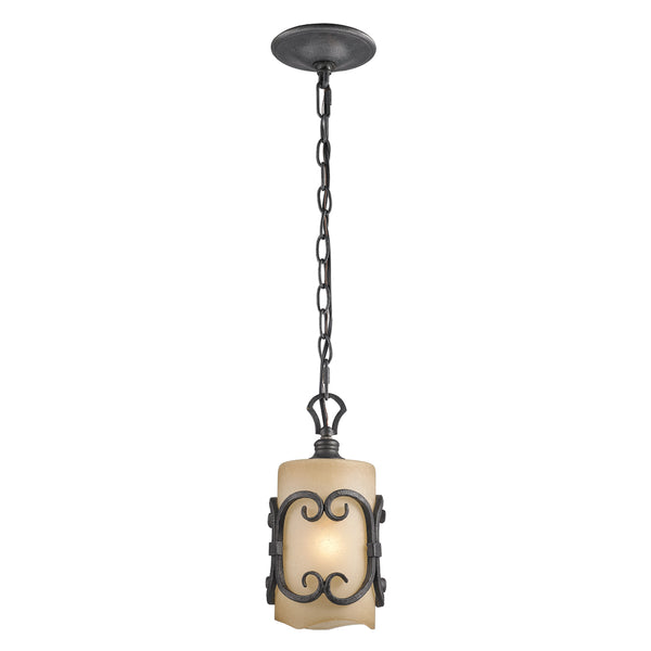 Golden - 1821-M1L BI - One Light Mini Pendant - Madera BI - Black Iron