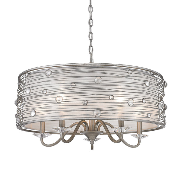 Golden - 1993-5 PS - Five Light Chandelier - Joia - Peruvian Silver