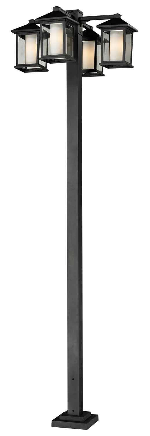 Z-Lite - 523-4-536P-BK - Four Head Outdoor Post - Mesa - Black