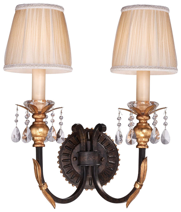 Metropolitan - N2690-258B - Two Light Wall Sconce - Bella Cristallo - French Bronze W/ Gold Highlights