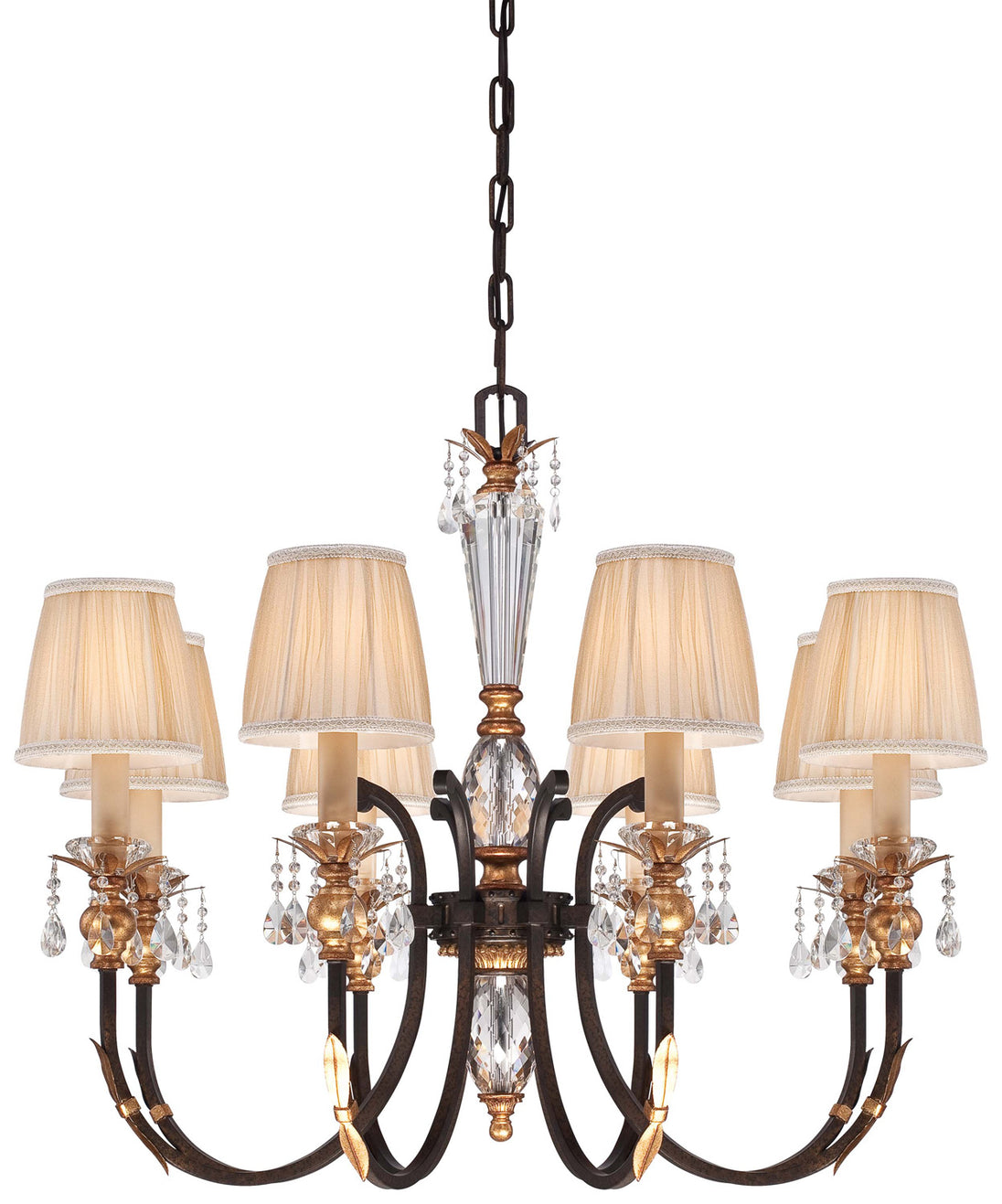 Metropolitan - N6648-258B - Eight Light Chandelier - Bella Cristallo - French Bronze W/ Gold Highlights