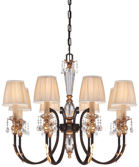 Metropolitan - N6648-258B - Eight Light Chandelier - Bella Cristallo - French Bronze W/ Gold Highlights