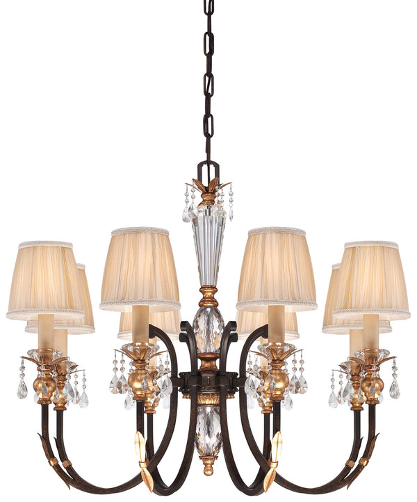 Metropolitan - N6648-258B - Eight Light Chandelier - Bella Cristallo - French Bronze W/ Gold Highlights