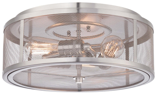 Minka-Lavery - 4133-84 - Three Light Flush Mount - Downtown Edison - Brushed Nickel