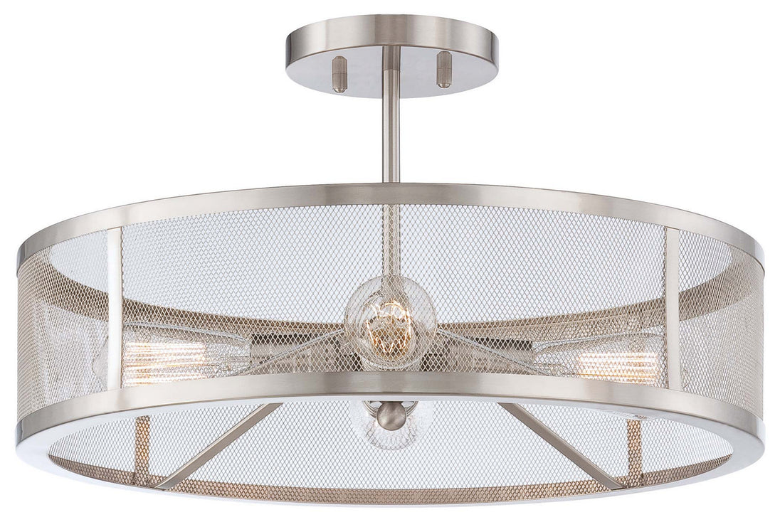 Minka-Lavery - 4134-84 - Four Light Semi Flush Mount - Downtown Edison - Brushed Nickel